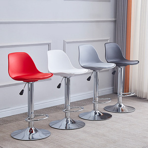 Sillas <span class=keywords><strong>de</strong></span> <span class=keywords><strong>Bar</strong></span> Personalizadas sin Brazos <span class=keywords><strong>de</strong></span> Cuero PU, Altura 60 cm, Silla <span class=keywords><strong>de</strong></span> <span class=keywords><strong>Bar</strong></span> <span class=keywords><strong>de</strong></span> Lujo Blanca y Plateada, Resistente para Cocina - Product Image 4