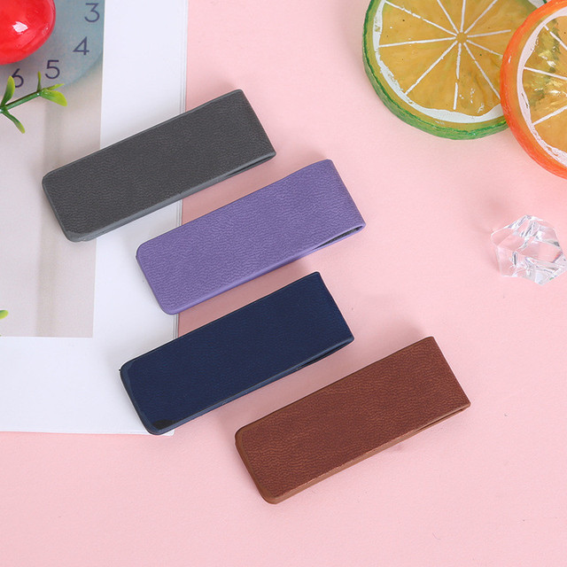Wholesale Colorful Leather Cord Wrap Magnetic Earphone Cable Organizer Holder Winder Traveling Bookmarks Garment Clips