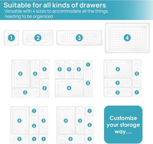 25 PCS Versatile 4-Size Clear Plastic <b>Storage</b> Bags Kitchen Vanity <b>Trays</b> Office Organization Square Standing - Product Image 3