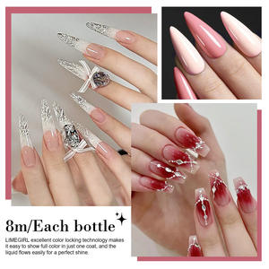 أظافر جل Limegirl أخضر أزرق أحمر وردي بالأشعة فوق البنفسجية/LED نقع ، أظافر جل طويلة الأمد مناسبة لجميع المواسم استخدام الصالونات المنزلية - Product Image 5