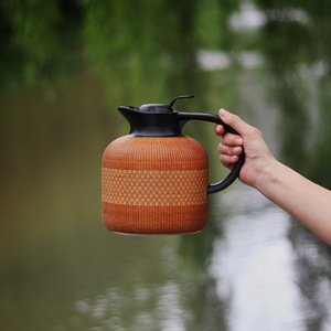 Handmade Bamboo Woven Insulated Bottle 1.5L Reusable Travel Hot Water Bag For Home And Outdoor Use - Product Image 1
