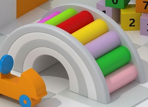 Ensemble de jeux d'intérieur en plastique coloré avec tunnel arc-en-ciel et blocs pour aire de jeux pour enfants - Product Image 3