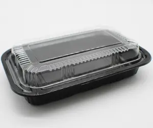 काले प्लास्टिक ट्रे सुपरमार्केट ताजा डिस्पोजेबल फल पालतू ट्रे फल और सब्जी बॉक्स सब्जी ट्रे खाद्य पैकेजिंग बॉक्स