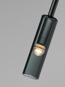 Lampe de chevet minimaliste moderne Ligne suspendue <span class=keywords><strong>Lustre</strong></span> de décoration aérienne longue barre de table cylindrique gris fumée - Product Image 6