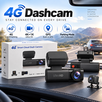 Caméra de tableau de bord double 4K+1K avant et arrière avec vision nocturne WDR pour voitures, WiFi 5.8G/2.4G, capteur G, verrouillage d'urgence, DVR de voiture