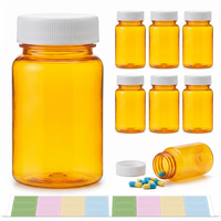 Bouteilles en plastique PET réutilisables, personnalisables, épaisses et robustes de qualité supérieure, 80 ml, pour le stockage de capsules de soins de santé