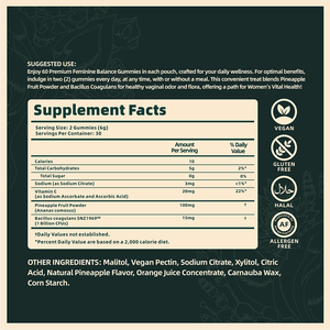 Complément alimentaire probiotique à marque privée, bonbons gélifiés beauté, bien-être féminin adulte, équilibre naturel, saveur ananas - Product Image 3