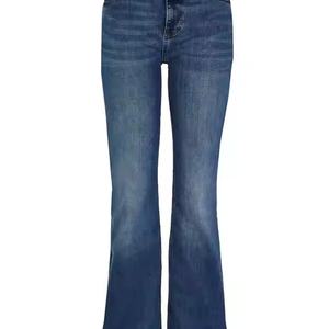 กางเกงยีนส์ผู้หญิงสไตล์ใหม่ปี 2025 ระบายอากาศได้ดี สวมใส่สบาย สีน้ำเงินคลาสสิก ดีไซน์แบบขาบานทรงหลวม ปรับแต่งได้ - Product Image 4