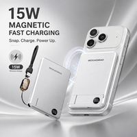 Banque d'alimentation sans fil magnétique OEM certifiée Qi2 10000 mAh, support pliable, grande capacité