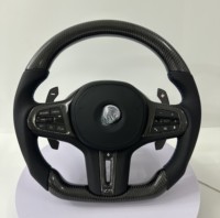 Volant chauffant à fond plat en fibre de carbone pour BMW Volante M40i X3 G01 M40i X4 M40i G02 M5 F10 F90 E60 E39 F91m8 F30 2020