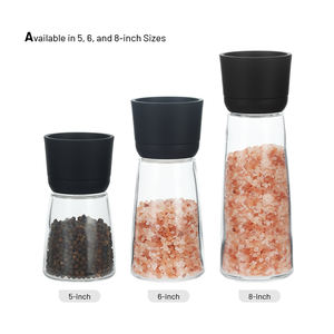 Haute qualité noir blanc maison bonne prise en main réglable en céramique manuel verre épices broyeur d'herbes bouteille <span class=keywords><strong>sel</strong></span> et poivre moulin - Product Image 5