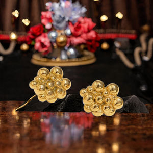 ต่างหูสตั๊ดสแตนเลสชุบทอง 18K ดีไซน์องุ่น คุณภาพสูง สำหรับผู้หญิง ยี่ห้อ Dingran ได้รับการรับรอง - Product Image 2