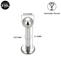 Vente en gros de bijoux de corps en acier chirurgical 316L : Labret, Studs pour lèvre, Piercings pour cartilage d'oreille (Hélix, Conch, Monroe, Tragus), Boucles d'oreilles à boule pour lobe