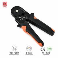 Pince à sertir manuelle pour bornes tubulaires européennes HSC8 6-4A + 1200 pièces, ensemble de pinces à sertir pour câbles de données isolés, poignée en plastique souple, acier, garantie 1 an