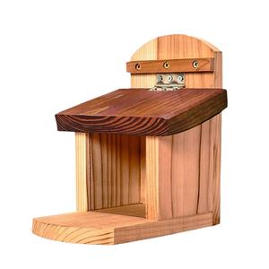 Weatherproof Squirrel Feeder Solid Wood Quadrate Feeding Station Sustainable and Stocked for Small <strong>Animals</strong> - Product Image 1
