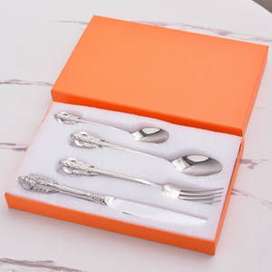 Dinner Service <b>Ware</b> <b>Set</b> 304 Stainless Steel Cutlery <b>Set</b> Hanging Hole Series 4-pcs <b>Set</b> - Product Image 3