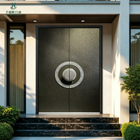 Porte d'entrée moderne antivol en aluminium moulé double couche pour villa et appartement, étanche et sécurisée