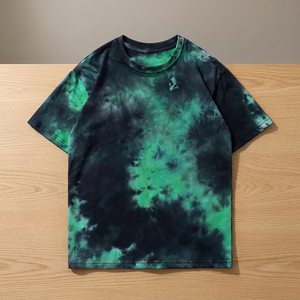 Men's <b>Tie</b>-Dye Short Sleeve T-Shirt O-Neck Regular Fit Casual <b>Knitted</b> Patterned Design - Product Image 4