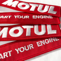 Maßgefertigte Bestickte Schlüsselanhänger Rote Stoff-Motorrad-Auto-Schlüsselringe Personalisiertes Logo Gepäcktaschenriemen Schlüsselanhänger Großhandel