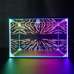 Wholesale Custom Size Factory Wholesale Clear Acrylic RGB LED Engraved Light <strong>Figurine</strong> Toy Storage Showcase Display <strong>Stand</strong> - Product Image 2
