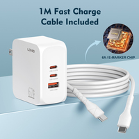 LDNIO Q7-MI Grosir Charger HyperCharge GaN 67W Multi-Port dengan Colokan US EU UK untuk Xiaomi