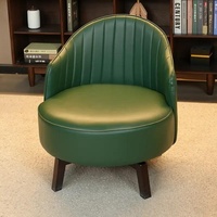 Fauteuil pivotant moderne en cuir, fauteuil de détente individuel avec structure en bois pour salon, chambre, salon, appartement et hôtel