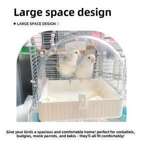 Vasca per Uccelli Orizzontale e Verticale per Pappagalli, Multifunzionale, con Erogazione Acqua Esterna Senza Sensore, Forniture per Uccelli (Magpie) - Product Image 2