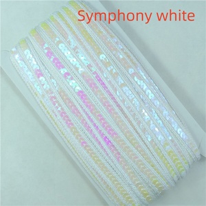 Affninty Trong Kho Lấp Lánh 1.5Cm Chiều Rộng Sáng Bóng Đầy Màu Sắc Laser Màu <span class=keywords><strong>Sequin</strong></span> Trim Phẳng Kim Loại Long Lanh Vải <span class=keywords><strong>Sequin</strong></span> Ren Cắt Tỉa - Product Image 5