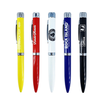 Stylo publicitaire personnalisé de haute qualité avec logo, stylo bille en métal avec clip, stylo gel rotatif à projection LED, vente en gros