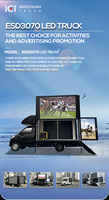Camion mobile LED long avec écran trois faces, étanche IP65, luminosité 6500 cd, pixels de 4 mm pour affichage publicitaire dynamique