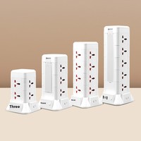 Multiprise tour de 2 m en cuivre, normes US/UE/UK, avec chargement sans fil et lampe de bureau pour dortoir et usage domestique