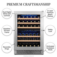 Cave à vin électrique double zone en acier inoxydable OEM, distributeur de 138 L pour le stockage de bières et de boissons, champagne de luxe