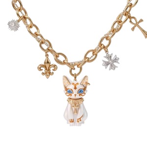 Collar de cadena para suéter hecho a mano con cuentas de aleación y diseño de <span class=keywords><strong>ojo</strong></span> de la vida, faraón, gato egipcio y <span class=keywords><strong>ojo</strong></span> de tigre - Product Image 4