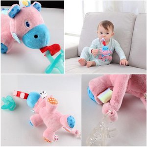 Commercio all'ingrosso di Vendita calda Nuovo Commercio All'ingrosso Animali Del Bambino Ciuccio Divertente Ciuccio Titolare Farcito dummy clip Animale di Peluche Ciuccio