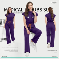 Combinaison médicale respirante et élégante à fermeture éclair, pantalon large, pour professionnels de la santé, vêtements de travail pour femmes
