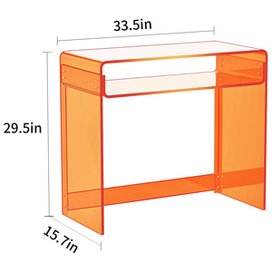 Bureau d'étude pour ordinateur portable en acrylique orange personnalisé de luxe avec tiroir pour le bureau à domicile, table console pour l'affichage, acrylique <span class=keywords><strong>club</strong></span> - Product Image 4