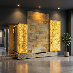 Panel Decorativo de Pared para Exteriores, Bloques Naturales de Piedra de Pizarra, Revestimiento de Piedra Cultivada de 1-1.5 cm de Espesor - Product Image 1