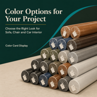 Revêtement en similicuir pour la décoration intérieure, tissu PU solide, marron, disponible en plusieurs couleurs
