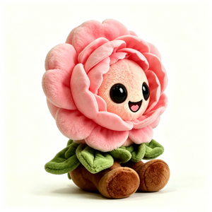 Peluche de flor rosa personalizado, peluche de rosa, peluche de peonía, peluche de personaje floral - Product Image 1