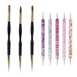 5/20 pièces Nail Art <span class=keywords><strong>brosse</strong></span> conception pointe peinture dessin sculpture pointillage stylo FlatFan Liner acrylique Gel UV vernis manucure outils - Product Image 4