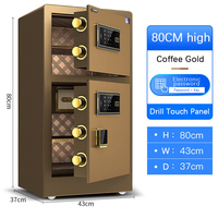 XBT Home Office Grand coffre-fort tout en acier avec serrure à combinaison Double porte Coffre-fort électronique antivol