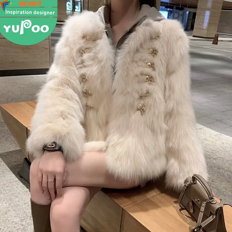 2024 spot new products elegant casual wear British style fox fur one fur coat fashion temperament popular short coat