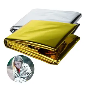 Emergency Blanket Outdoor Survive First Aid Rescue Kit Windproof Waterproof Foil Thermal Blanket for Camping Hiking