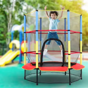 55-Zoll-Baby-Springtischmatte Rundes Kinder trampolin Mini-Kinder trampolin mit faltbarem Bungee-Rebounder