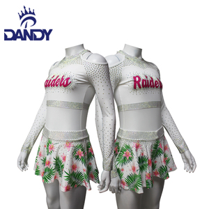 Divise da Cheerleading taglie forti personalizzate blu Navy allegria e costumi da ballo per adulti set di strass per le squadre della scuola di danza femminile - Product Image 1