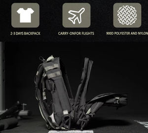 नए फैशन आउटडोर यात्रा वाटरप्रूफ कस्टम सामरिक बैग रकसैक सामरिक जिम बैकपैक हाइकिंग बैग - Product Image 6