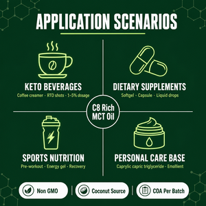 <span class=keywords><strong>Olio</strong></span> <span class=keywords><strong>MCT</strong></span> di Cocco <span class=keywords><strong>C8</strong></span> Ricco 70/30 Trigliceridi Caprylic/Capric per Nutrizione Sportiva Keto - Fornitore all'Ingrosso - Product Image 3