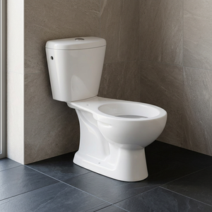 Inodoro de Cerámica Moderno Italiano de Dos Piezas, Montado en el Suelo, con Doble Descarga y Sifón en S para Baño - Product Image 1