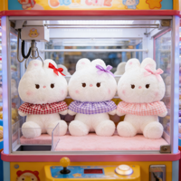 Mainan Boneka Kelinci Bentuk Crane Machine 8 Inci Grosir, Hadiah Mesin Cakar, Mainan Plushie, Boneka Hewan Isi Dakron