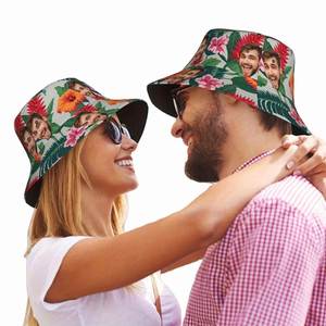 Casquette de pêcheur personnalisée pour l'été, chapeau bob personnalisé, motif feuille de dessin animé, chapeau de plage amusant pour hommes et femmes, créez votre propre photo - Product Image 6